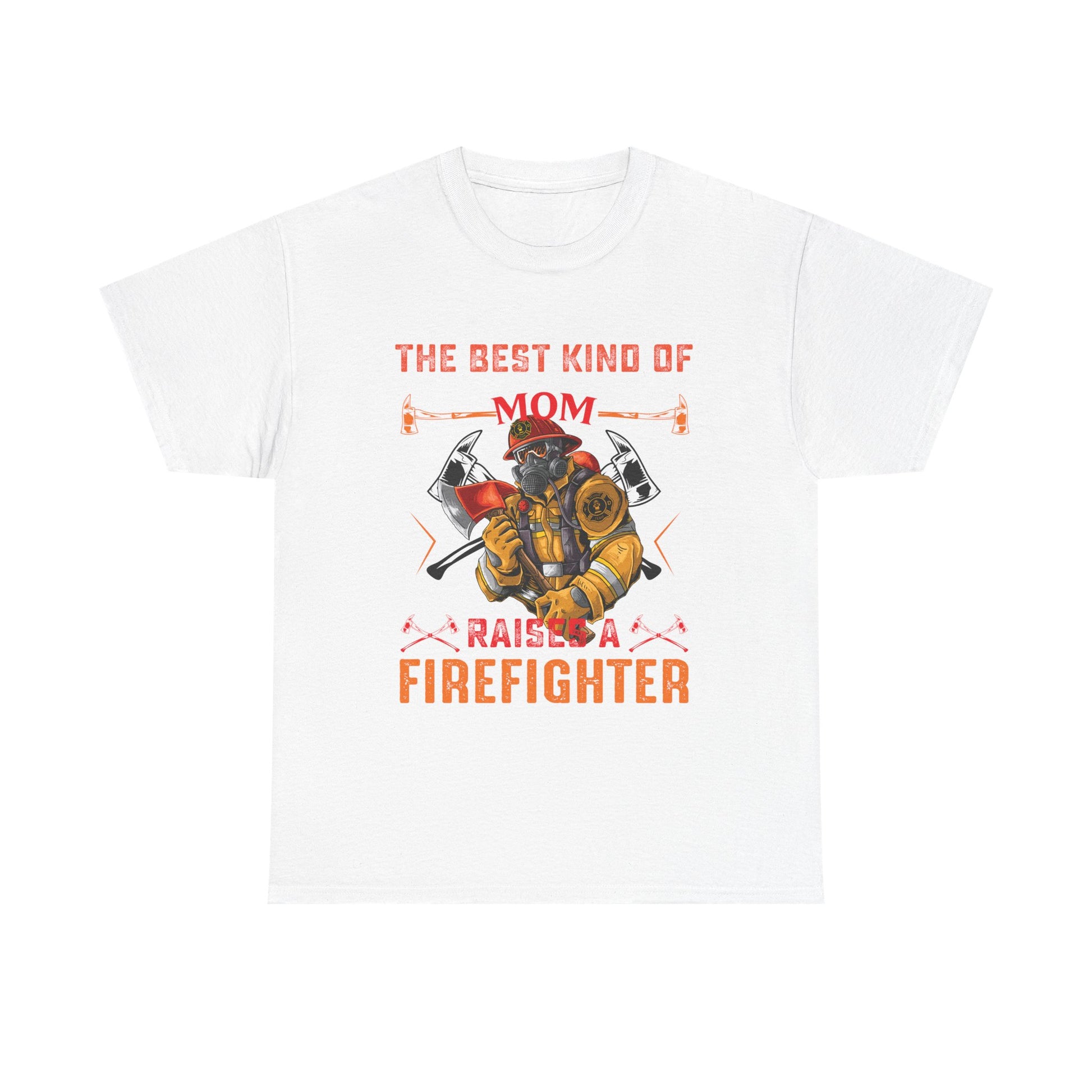 Firefighter Mom Unisex Heavy Cotton Tee, Gift for Firefighter Families, Mother's Day Shirt, Fun Tees, Family Gifts, Supportive Apparel