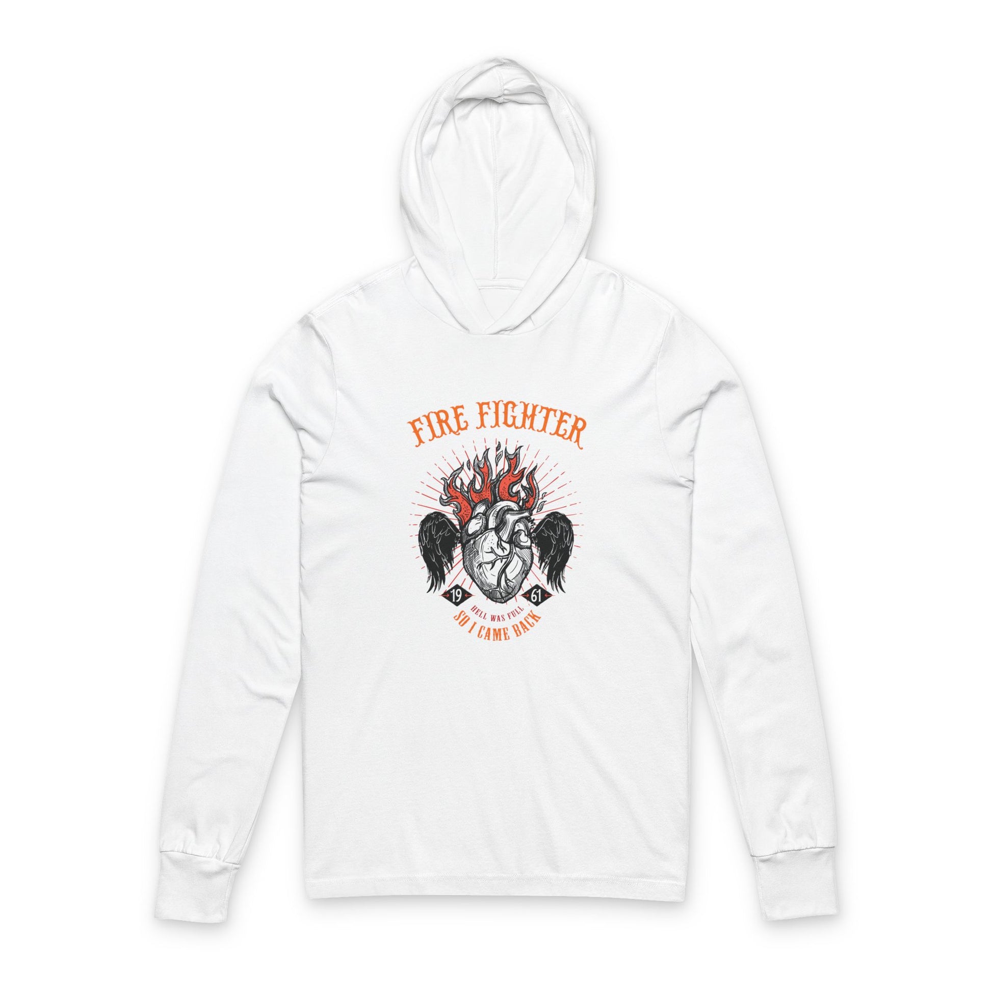 Firefighter Spirit Unisex Hooded Long Sleeve Tee, Gift for Heroes, Casual Wear, Outdoor Activities, Firefighter Appreciation