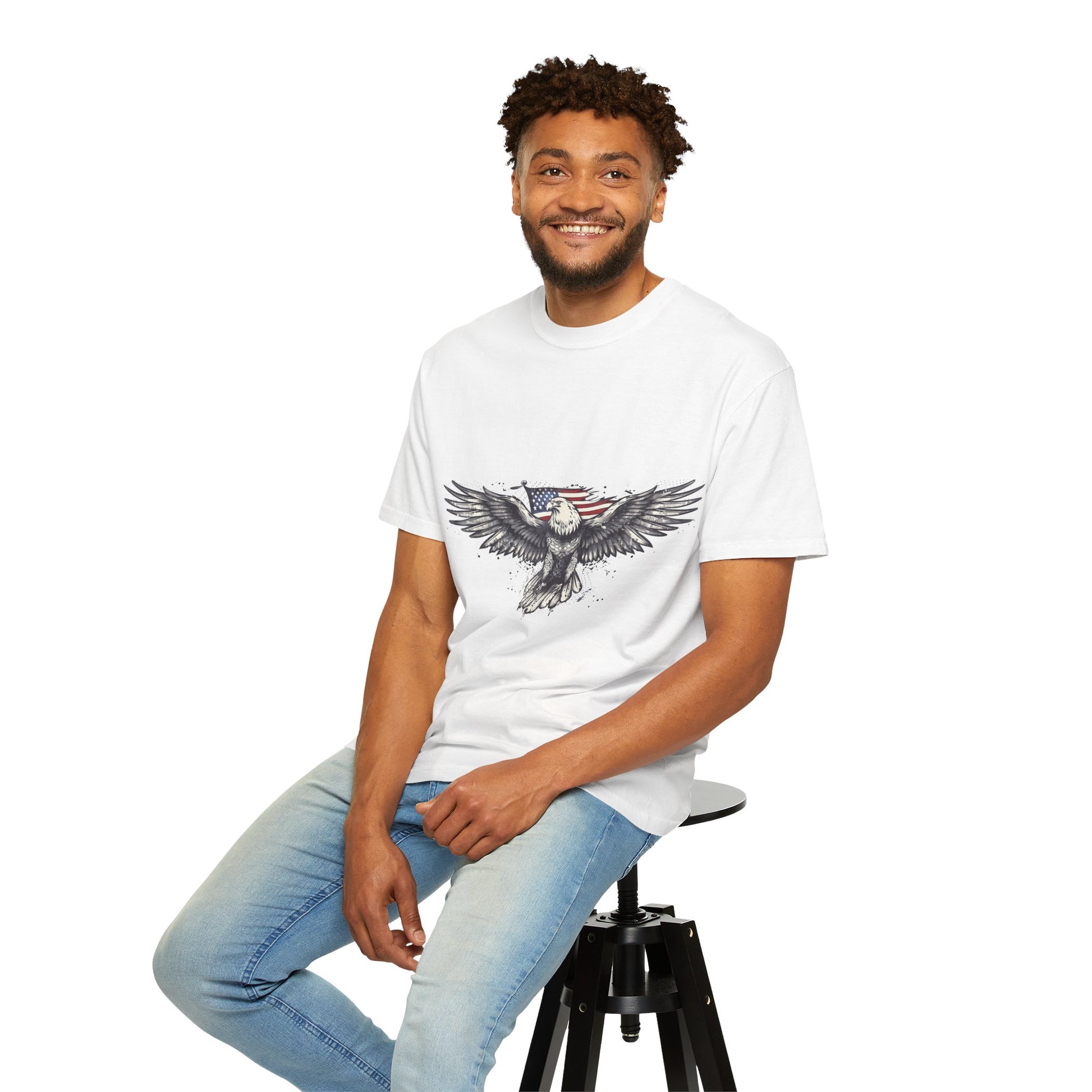 Patriotic Eagle Unisex T-Shirt | Vintage Style Graphic Tee | Perfect for Independence Day, Memorial Day, Casual Wear, Gift