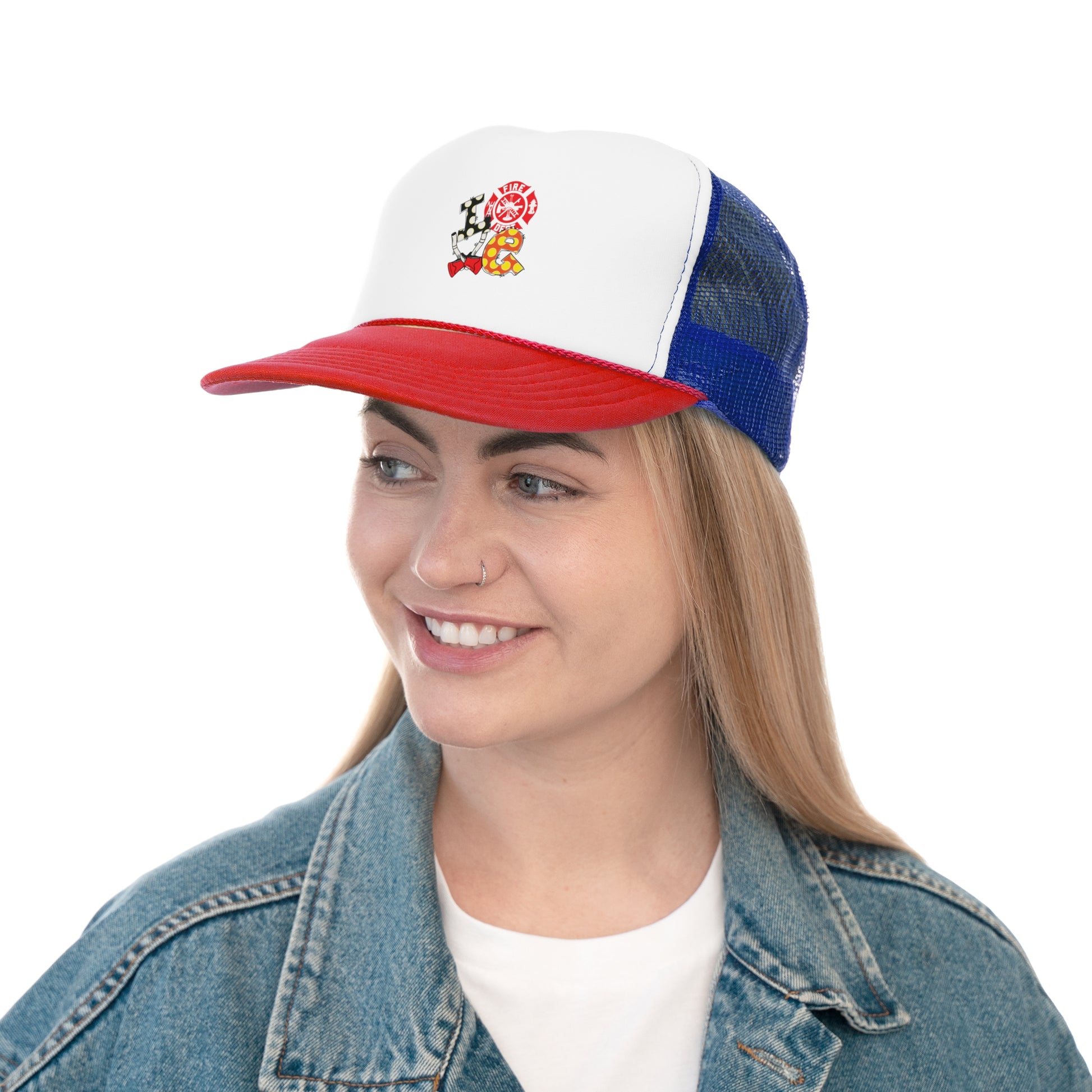 Colorful Love Trucker Cap, Fun Gift for Festivals, Casual Wear, Outdoor Activities, Adjustable Cap, Unique Accessory