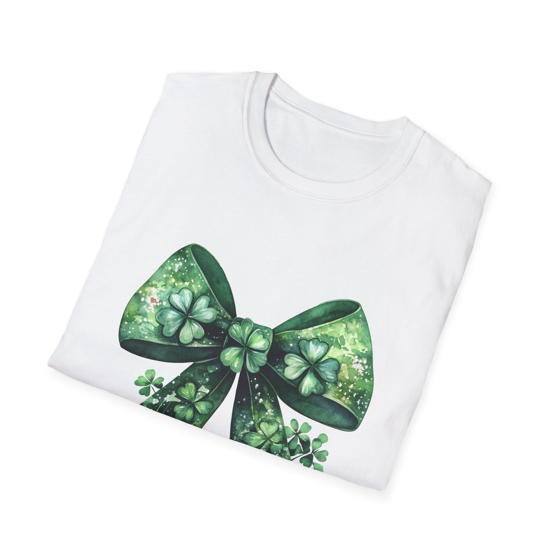 St. Patrick's Day Bow T-Shirt, Unisex Shirt, Green Bow Tee, Casual Wear, Gift for Him/Her, Holiday Apparel