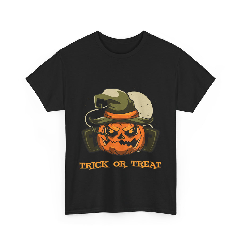 Halloween Pumpkin Tee, Trick or Treat Shirt, Unisex Cotton T-Shirt, Cozy Fall Apparel, Spooky Festival Top