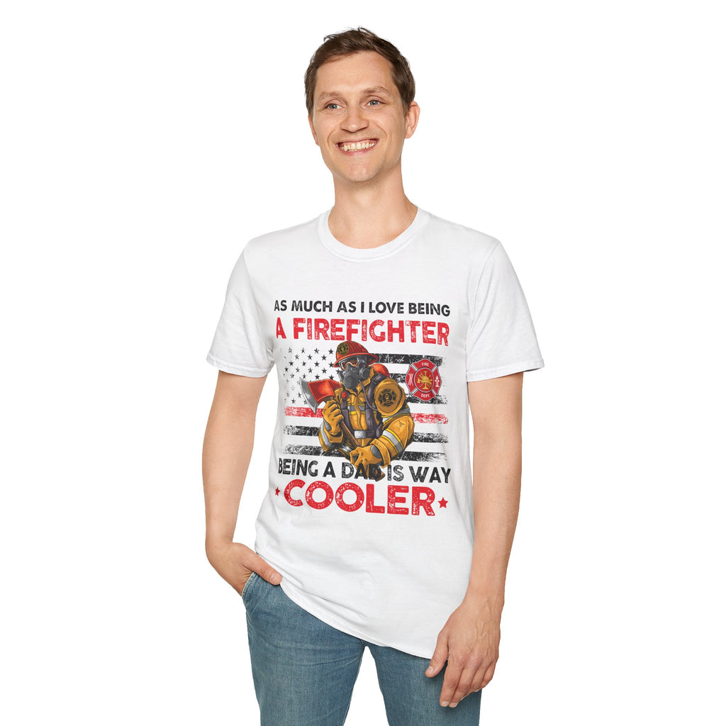 Firefighter Dad Pride T-Shirt | Gifts for Dads, Firefighter Apparel, Father's Day, Patriotic Tees, Unisex Casual Wear