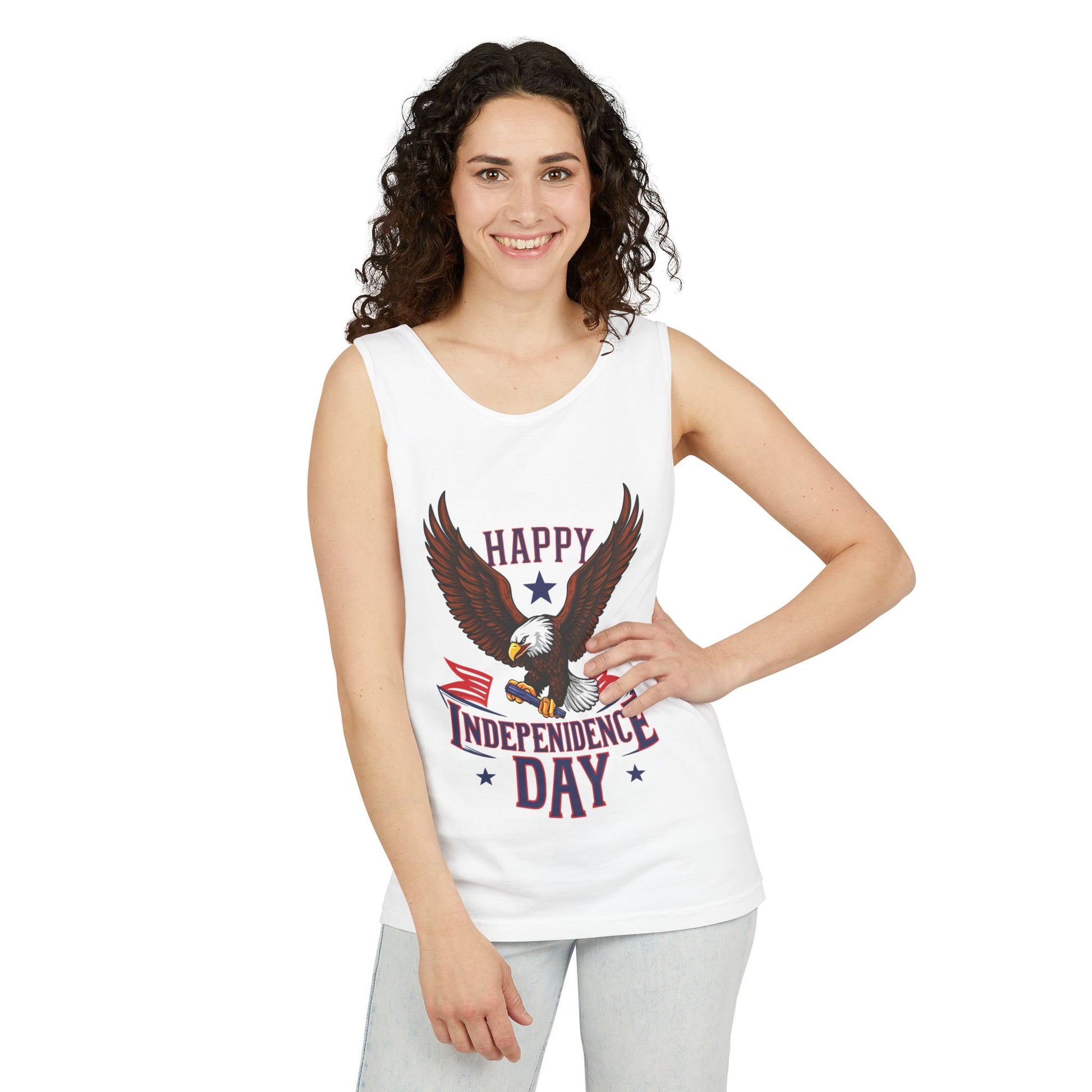 Patriotic Eagle Tank Top - Unisex Garment-Dyed Tee for Independence Day, Summer BBQs, Casual Wear, Outdoor Events, Gift