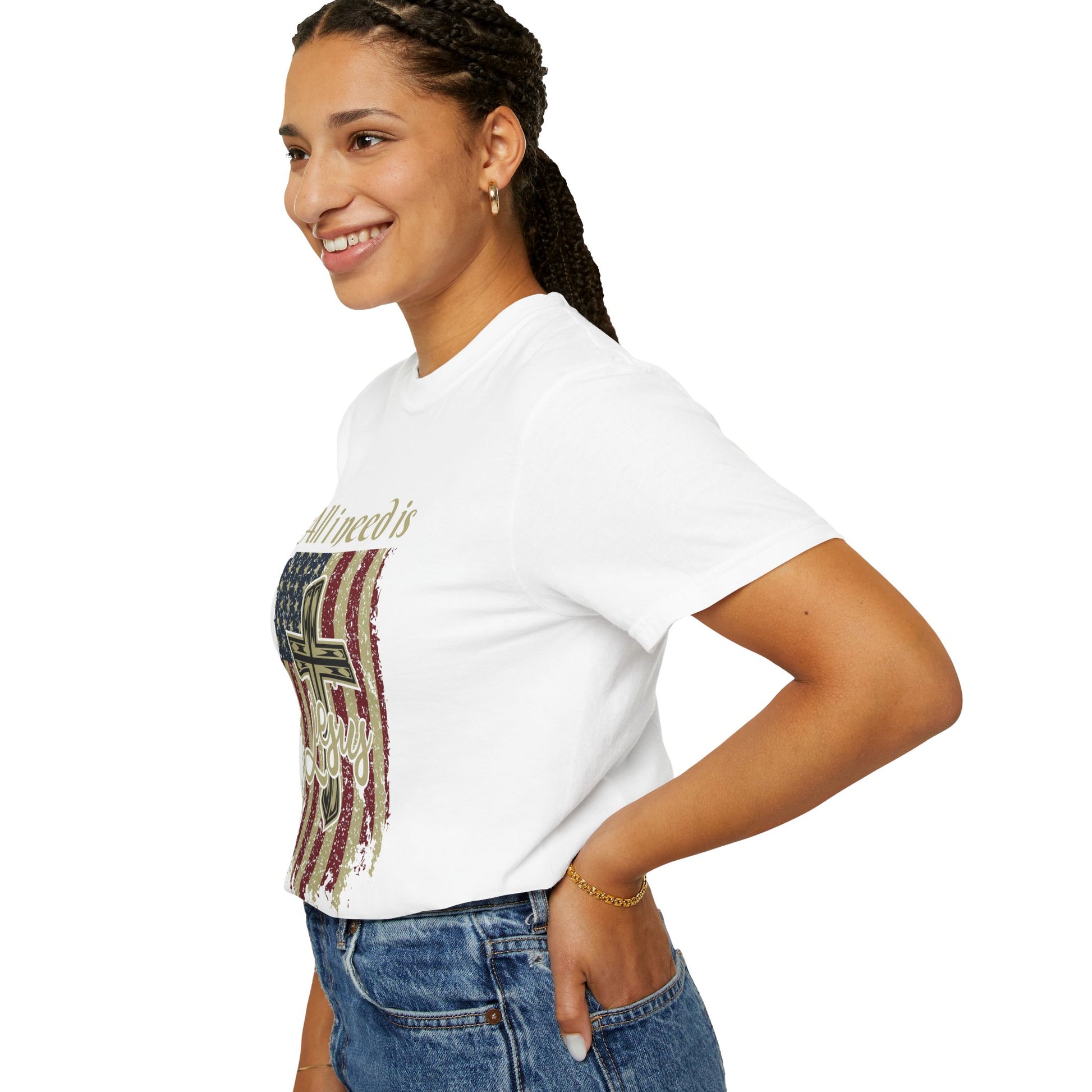 All I Need Is Jesus T-Shirt | Garment-Dyed | Faith-Based Apparel | Christian Gift | Casual Wear | Summer Style | Inspirational Tees