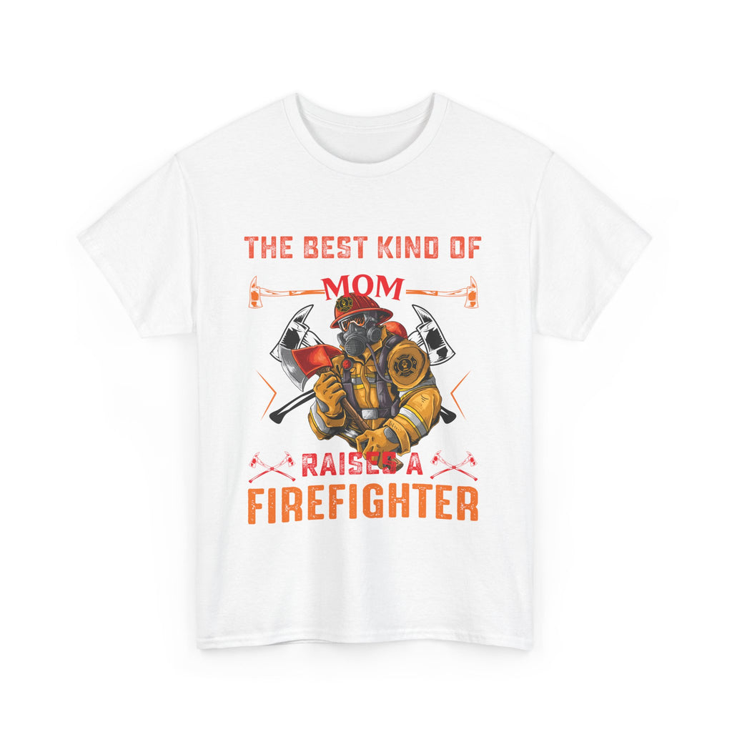 Firefighter Mom Unisex Heavy Cotton Tee, Gift for Firefighter Families, Mother's Day Shirt, Fun Tees, Family Gifts, Supportive Apparel