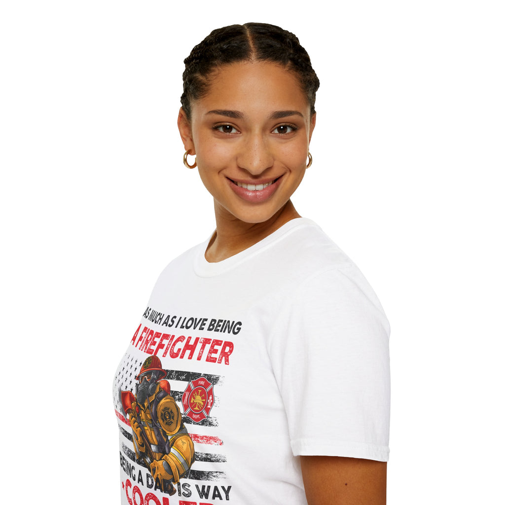 Firefighter Dad Pride T-Shirt | Gifts for Dads, Firefighter Apparel, Father's Day, Patriotic Tees, Unisex Casual Wear