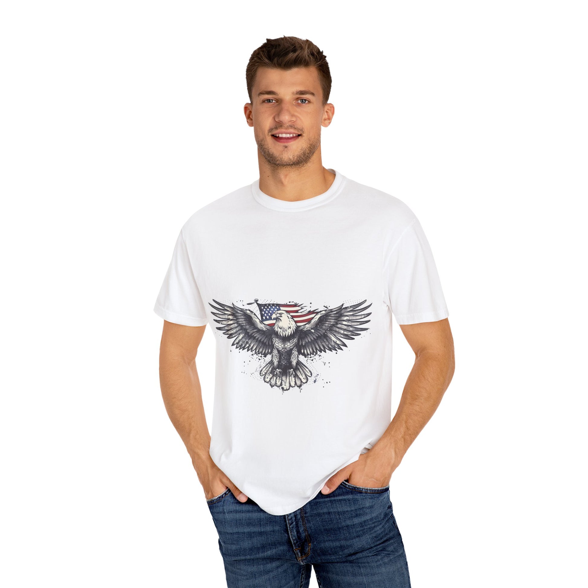 Patriotic Eagle Unisex T-Shirt | Vintage Style Graphic Tee | Perfect for Independence Day, Memorial Day, Casual Wear, Gift