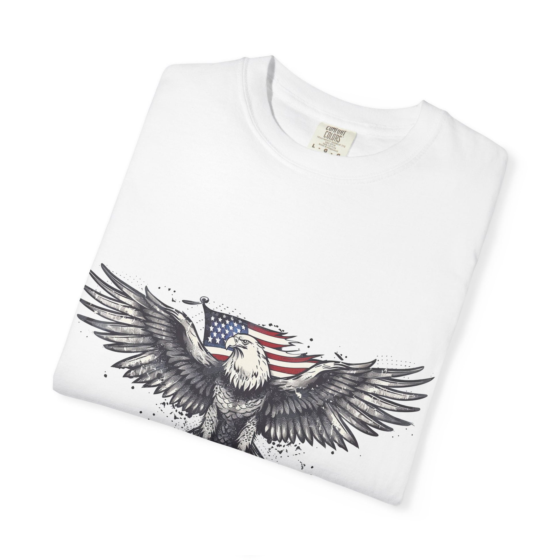 Eagle Flag Graphic T-shirt, Patriotic Tee, Unisex Apparel, Independence Day Gift, Nature Lover Shirt, Outdoor Adventure Tee