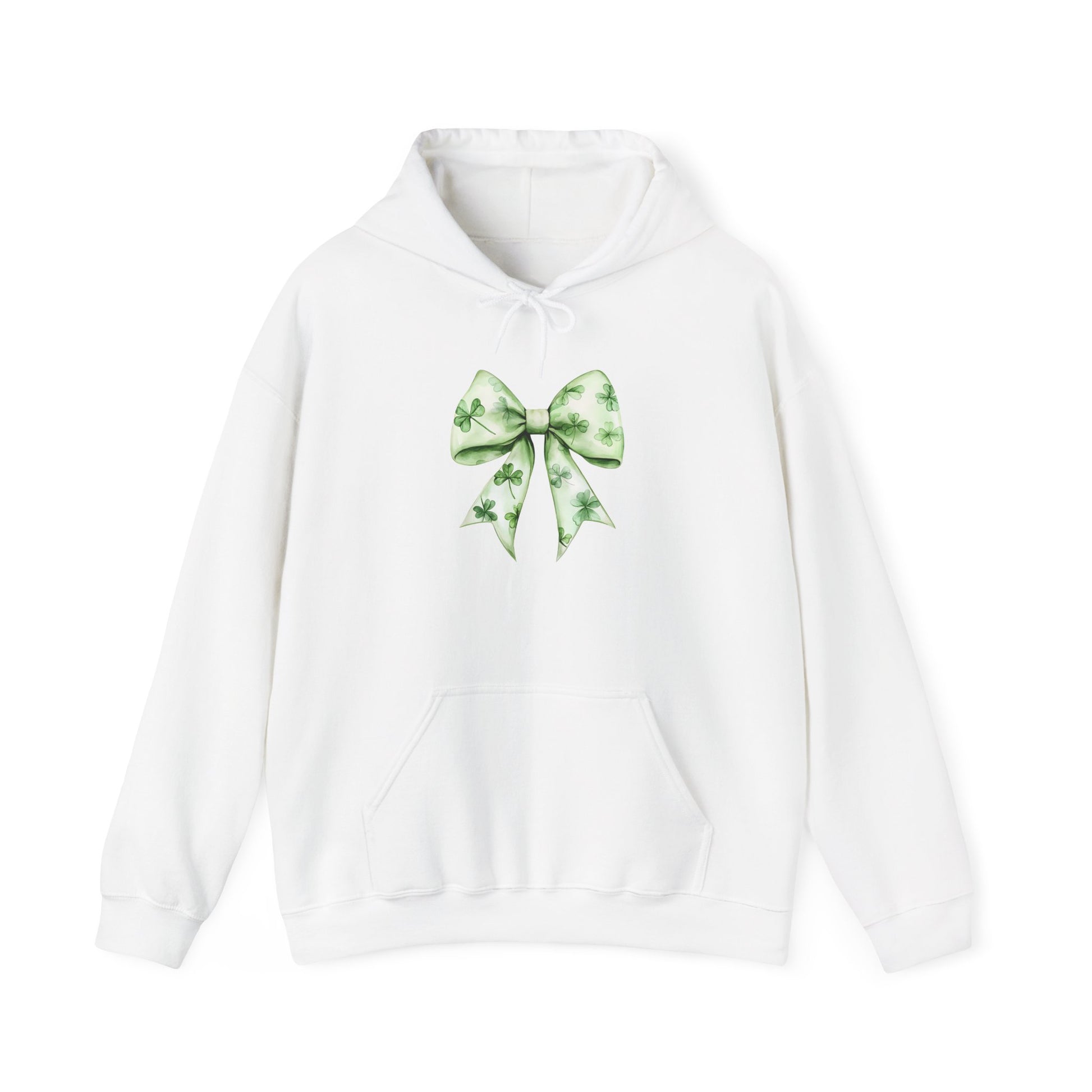 St. Patrick's Day Bow Hoodie, Unisex Sweatshirt, Green Bow Tie Sweatshirt, Lucky Charm Gift, Cozy Casual Wear