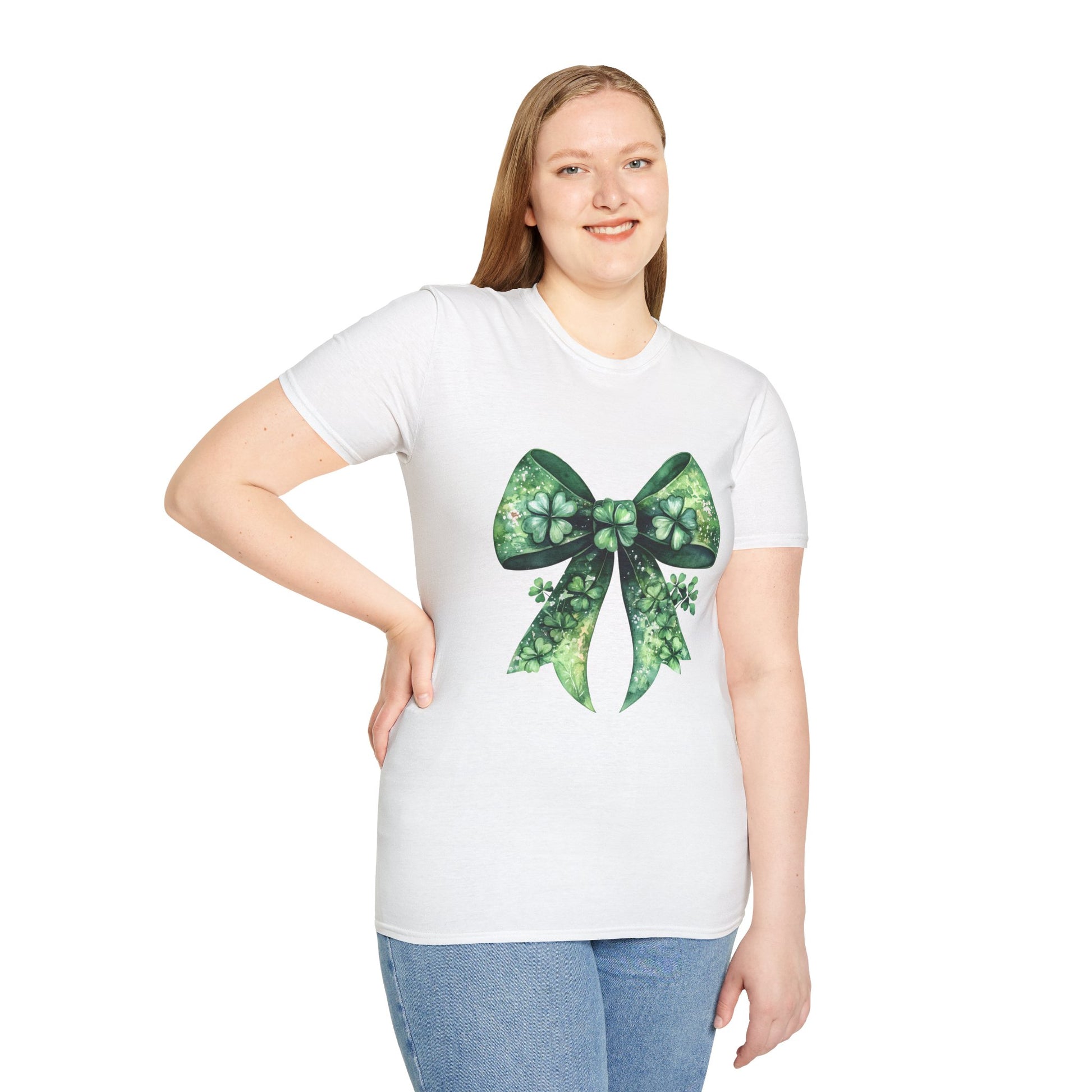 St. Patrick's Day Bow T-Shirt, Unisex Shirt, Green Bow Tee, Casual Wear, Gift for Him/Her, Holiday Apparel