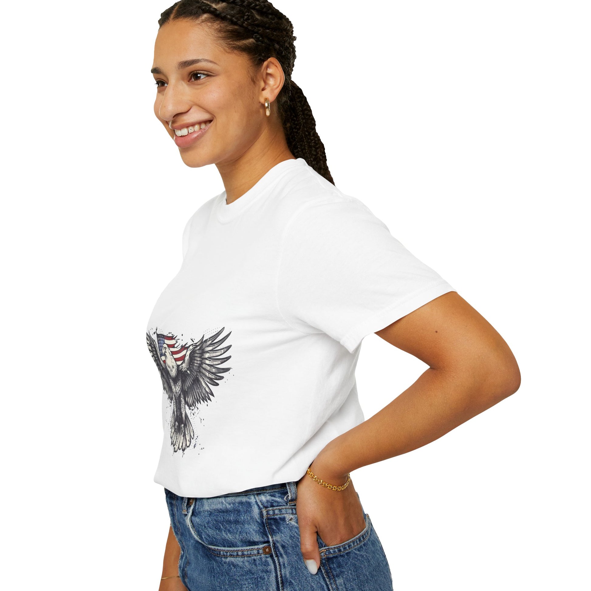Patriotic Eagle Unisex T-Shirt | Vintage Style Graphic Tee | Perfect for Independence Day, Memorial Day, Casual Wear, Gift