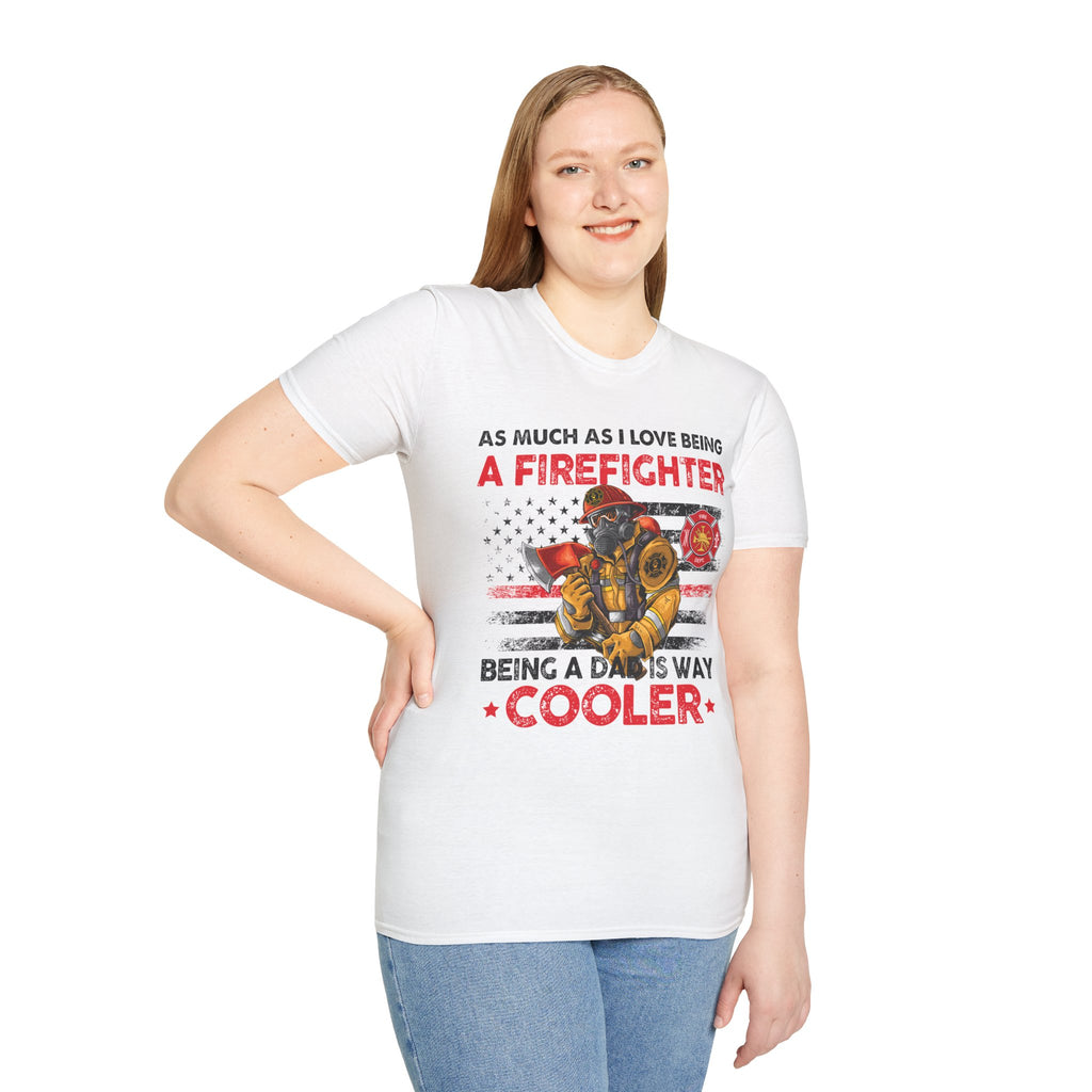 Firefighter Dad Pride T-Shirt | Gifts for Dads, Firefighter Apparel, Father's Day, Patriotic Tees, Unisex Casual Wear