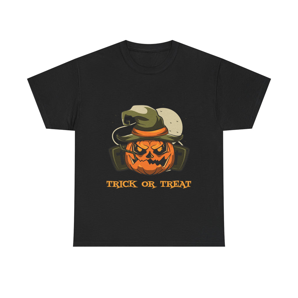 Halloween Pumpkin Tee, Trick or Treat Shirt, Unisex Cotton T-Shirt, Cozy Fall Apparel, Spooky Festival Top