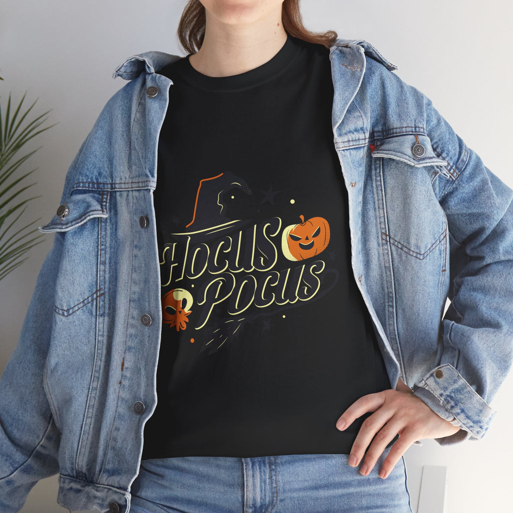 Hocus Pocus Halloween Tee, Unisex Cotton T-Shirt, Spooky Apparel, Costume Party Shirt, Halloween Gift Idea, Witchy Fashion
