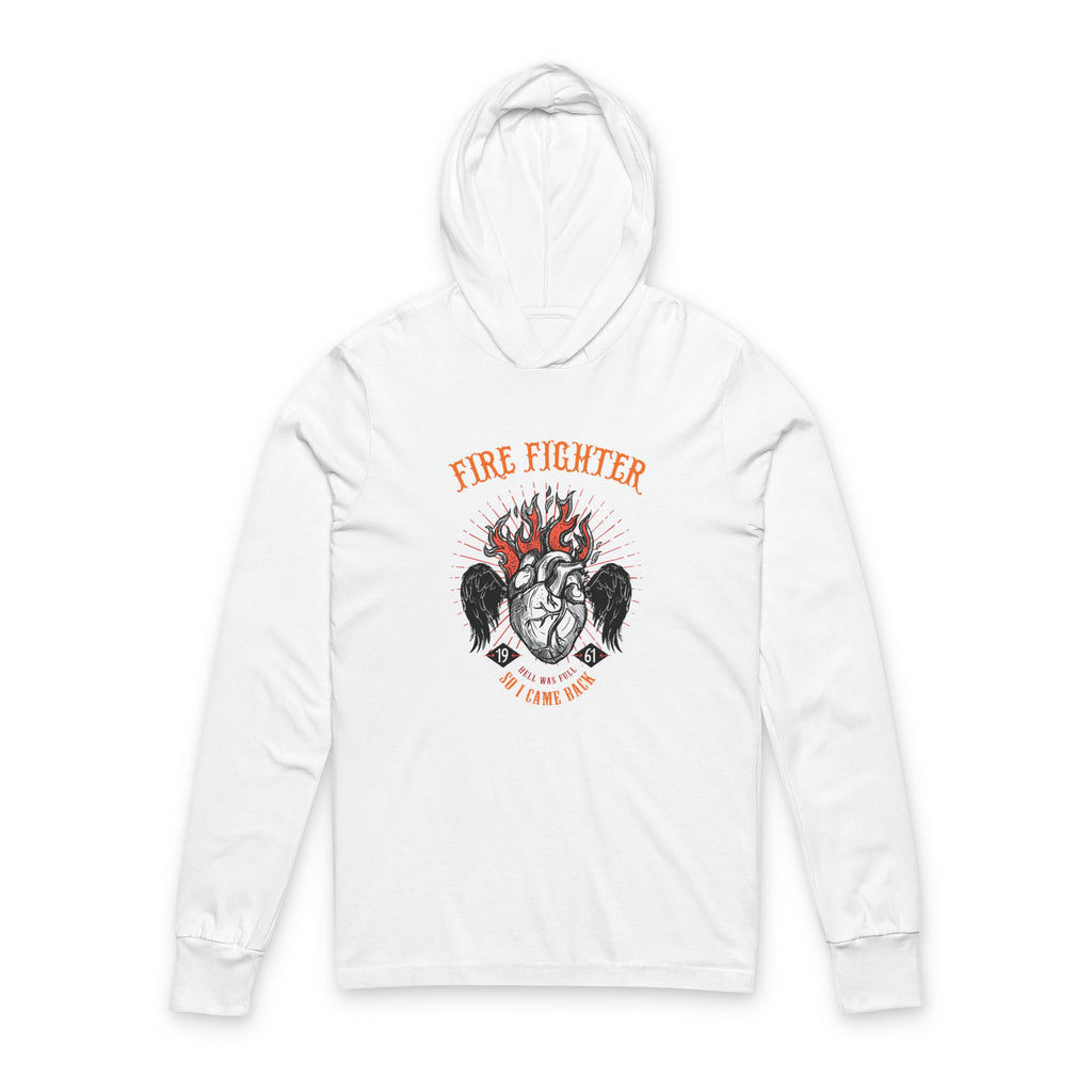 Firefighter Spirit Unisex Hooded Long Sleeve Tee, Gift for Heroes, Casual Wear, Outdoor Activities, Firefighter Appreciation