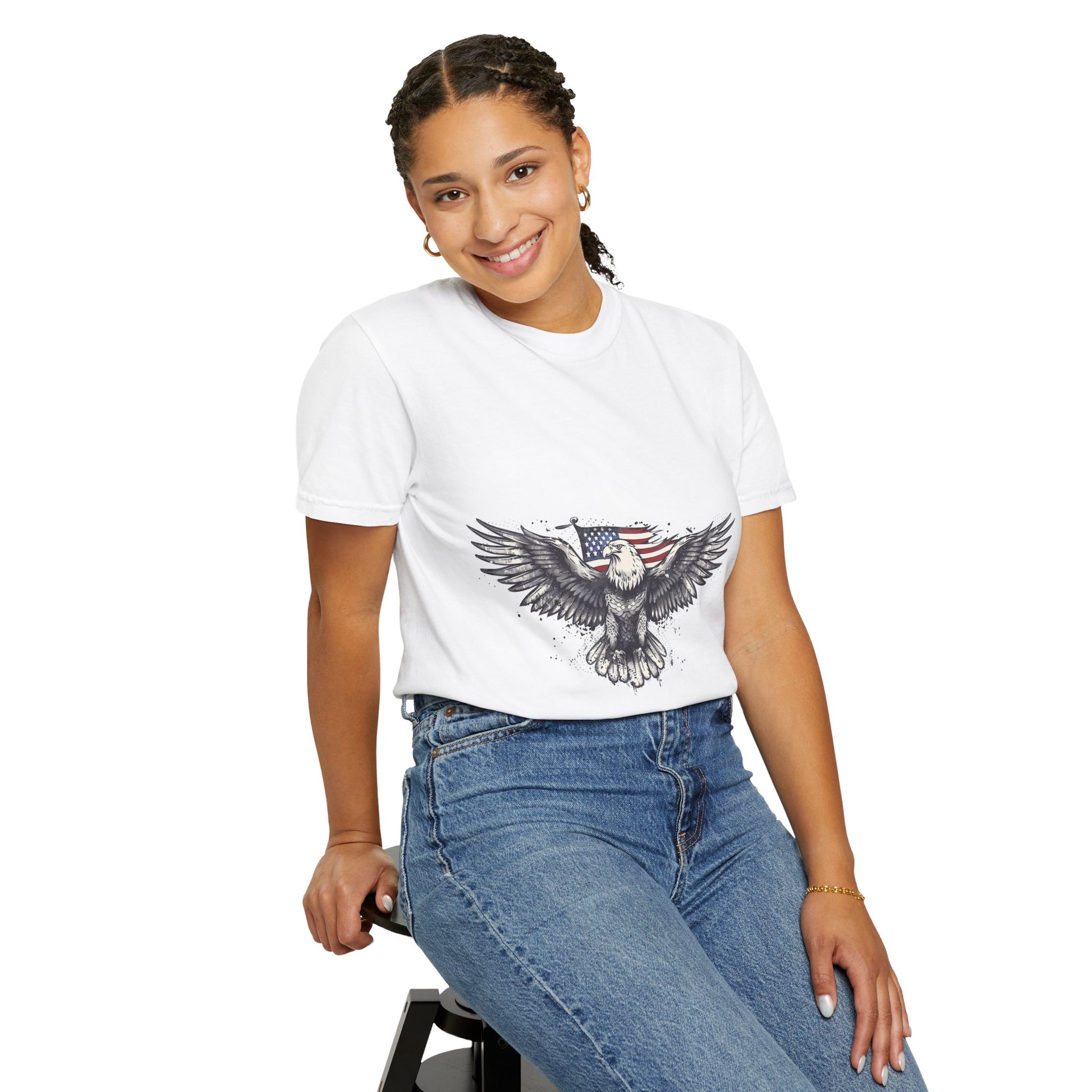Patriotic Eagle Unisex T-Shirt | Vintage Style Graphic Tee | Perfect for Independence Day, Memorial Day, Casual Wear, Gift