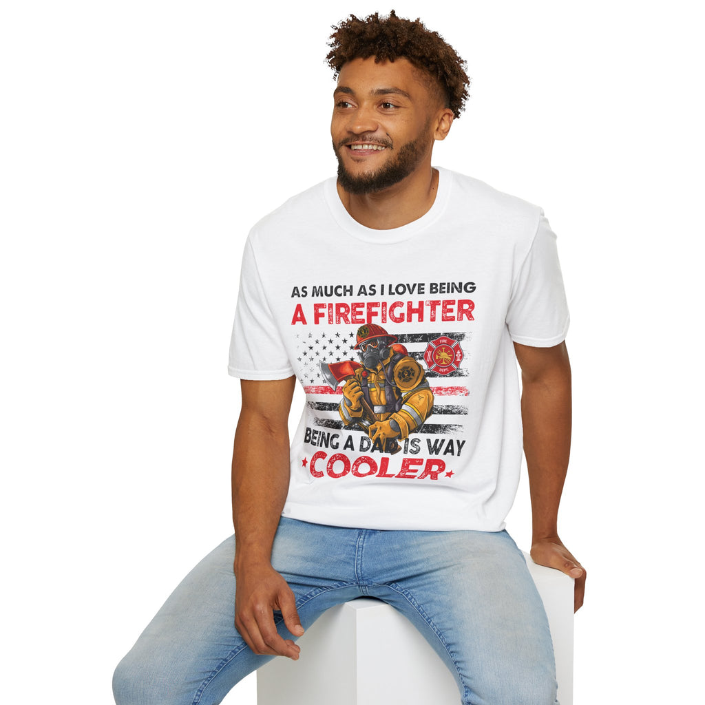 Firefighter Dad Pride T-Shirt | Gifts for Dads, Firefighter Apparel, Father's Day, Patriotic Tees, Unisex Casual Wear