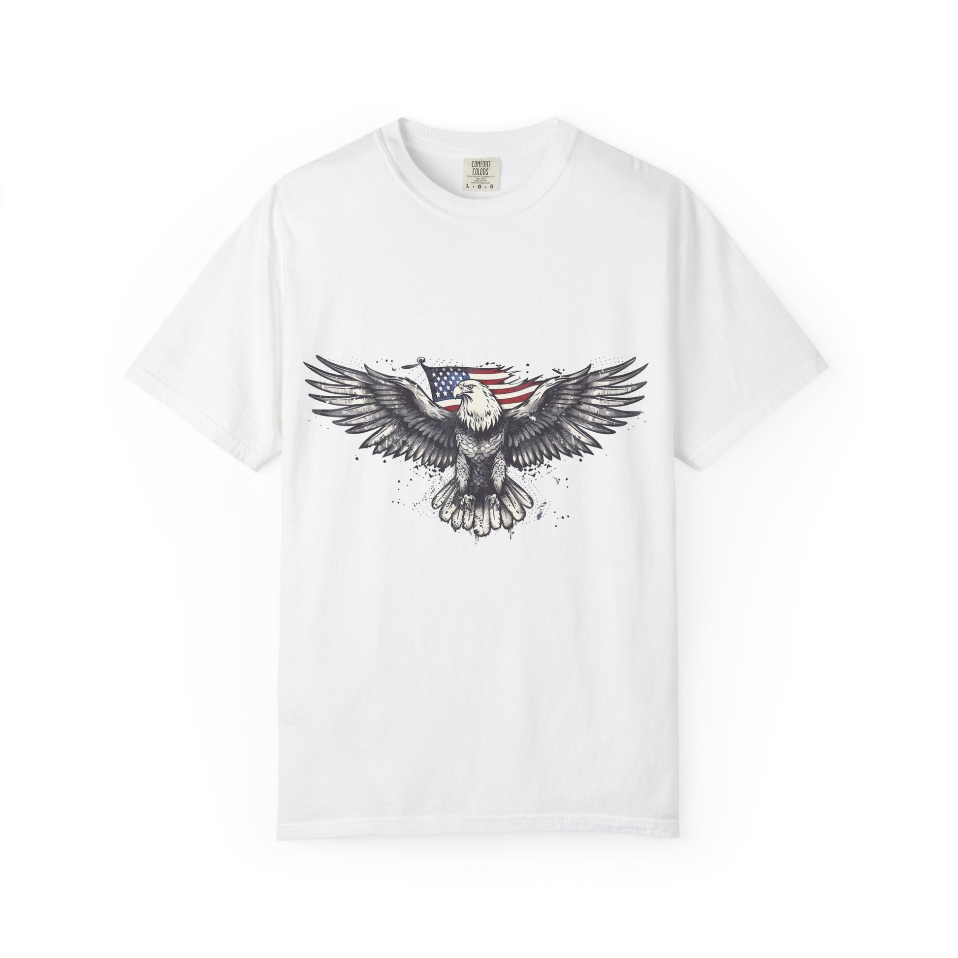 Eagle Flag Graphic T-shirt, Patriotic Tee, Unisex Apparel, Independence Day Gift, Nature Lover Shirt, Outdoor Adventure Tee