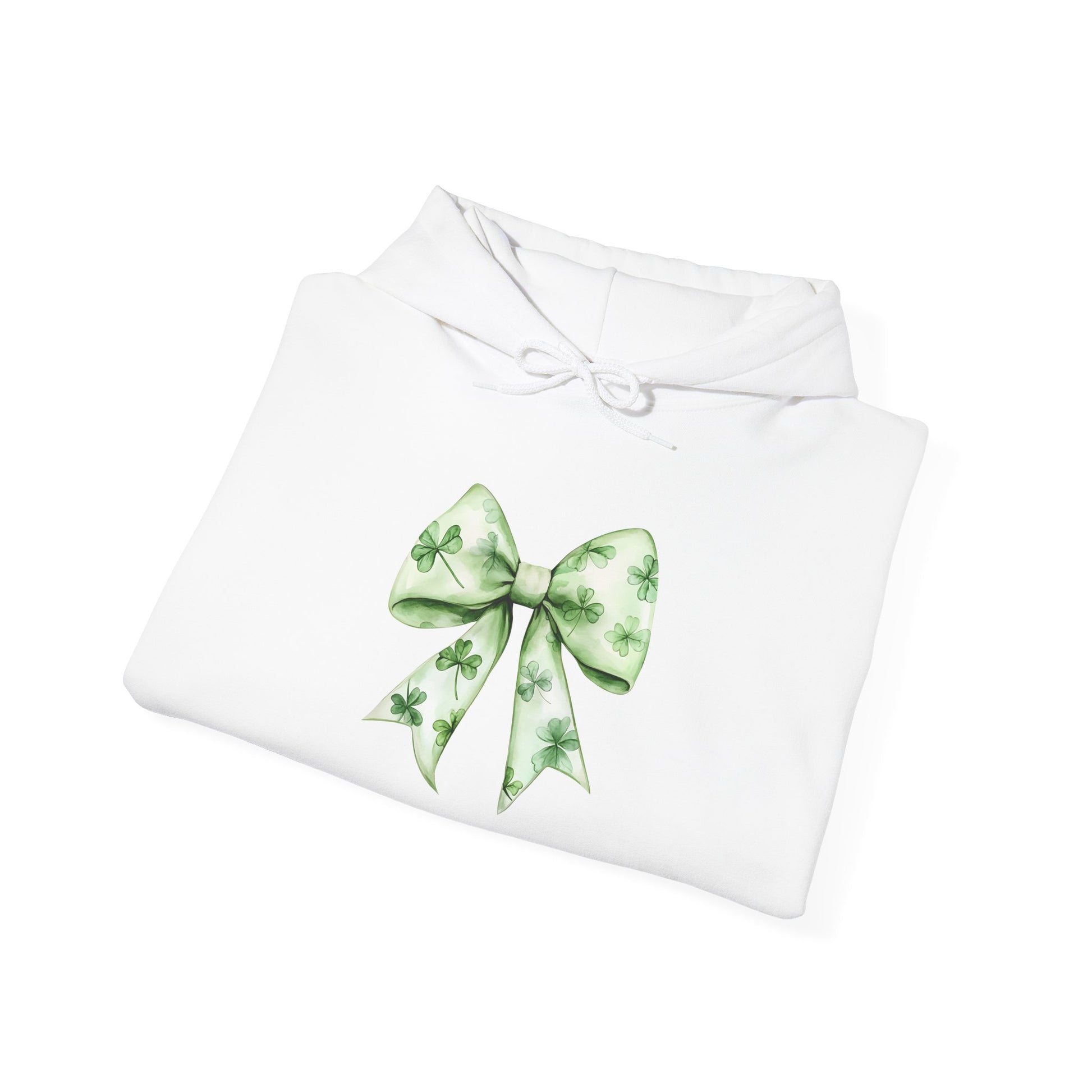 St. Patrick's Day Bow Hoodie, Unisex Sweatshirt, Green Bow Tie Sweatshirt, Lucky Charm Gift, Cozy Casual Wear