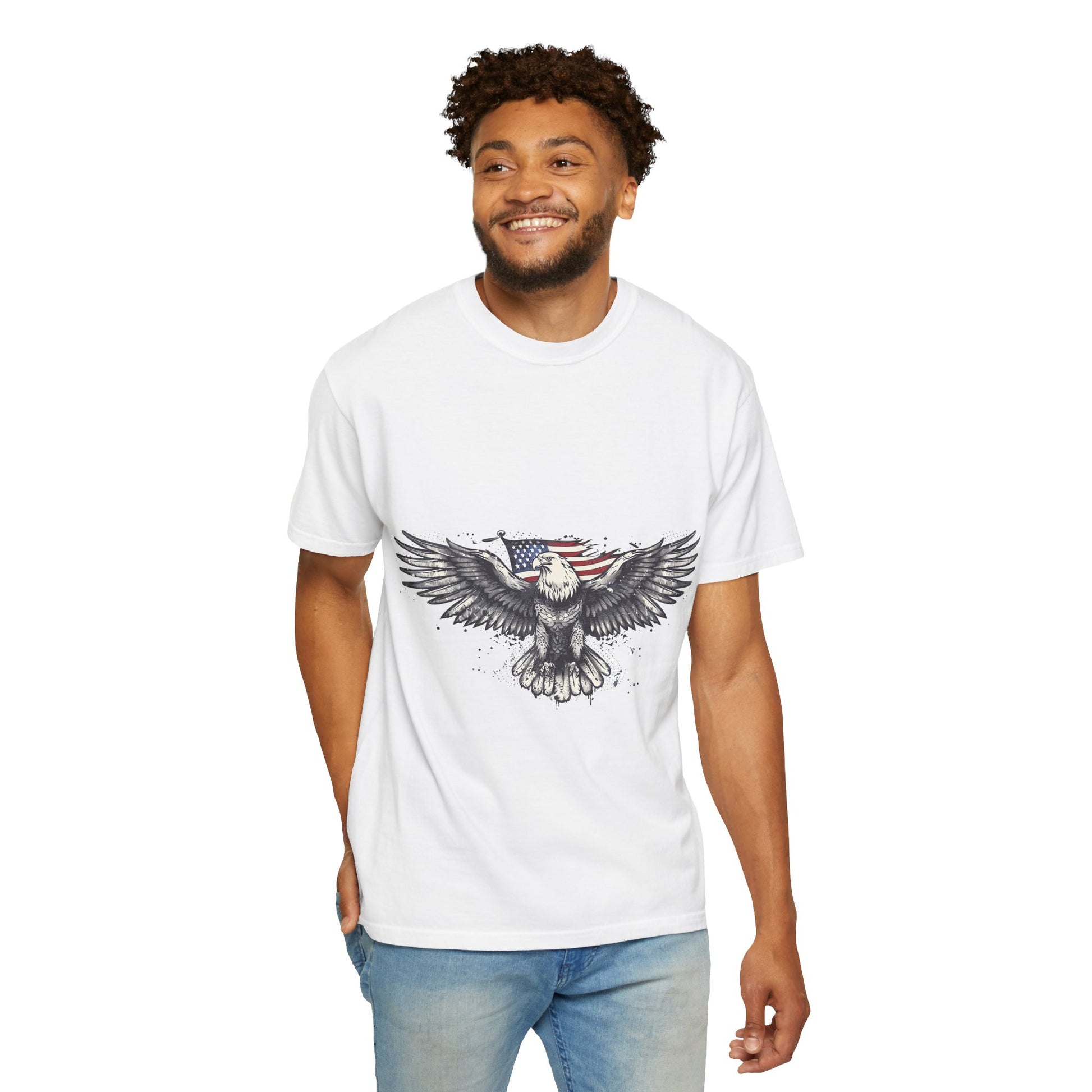 Patriotic Eagle Unisex T-Shirt | Vintage Style Graphic Tee | Perfect for Independence Day, Memorial Day, Casual Wear, Gift