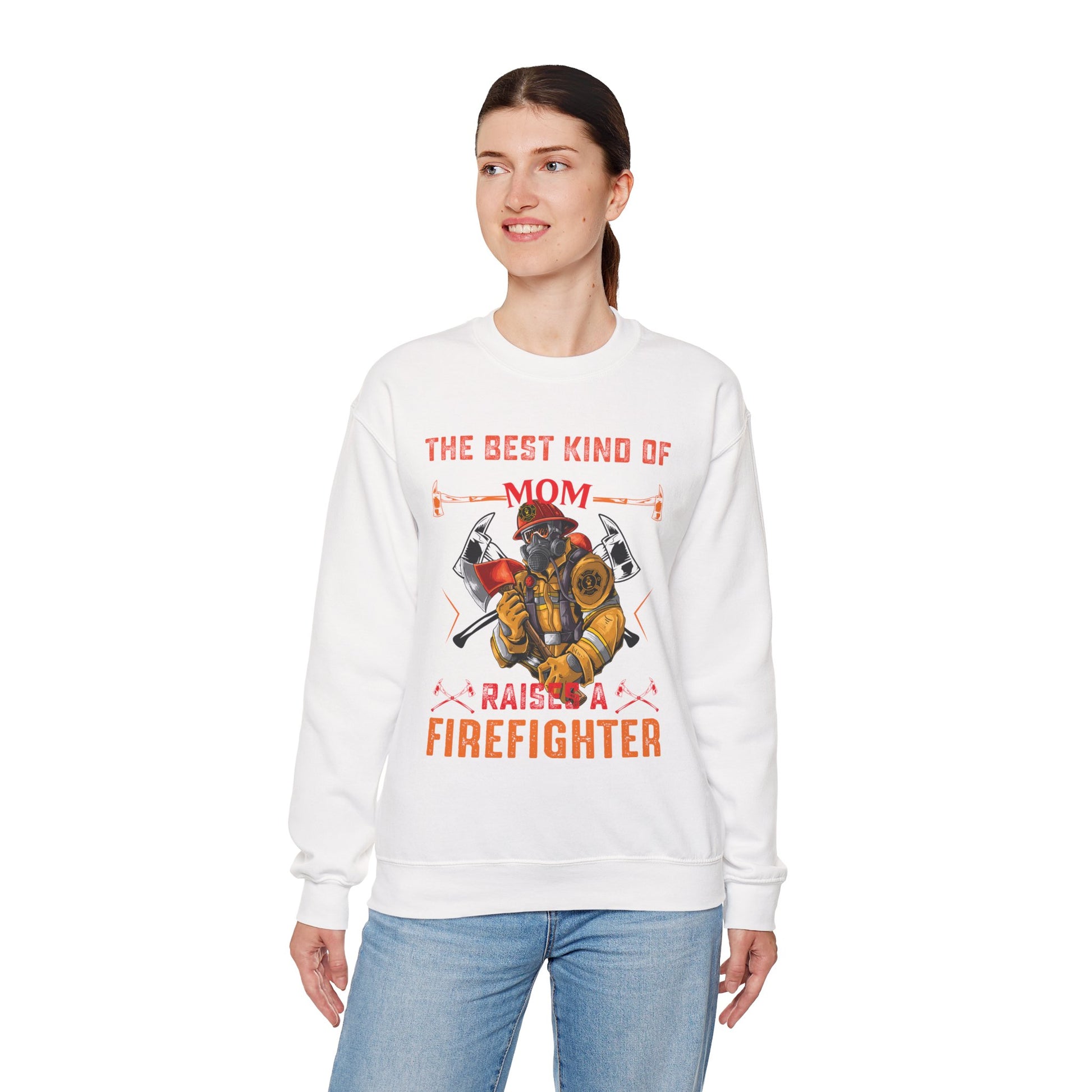 Proud Firefighter Mom Crewneck Sweatshirt, Firefighter Gift, Mom Sweatshirt, Casual Wear, Unique Mom Gift