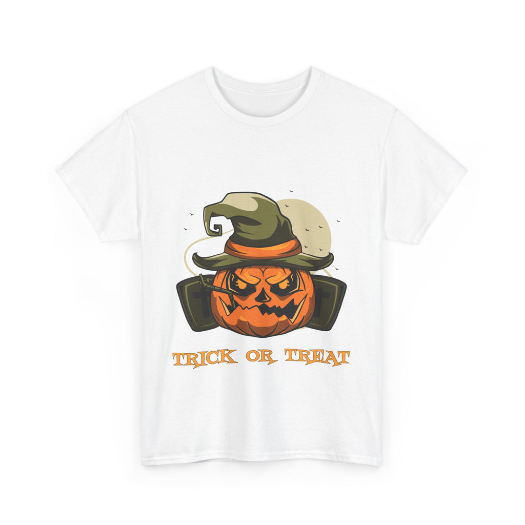 Halloween Pumpkin Tee, Trick or Treat Shirt, Unisex Cotton T-Shirt, Cozy Fall Apparel, Spooky Festival Top