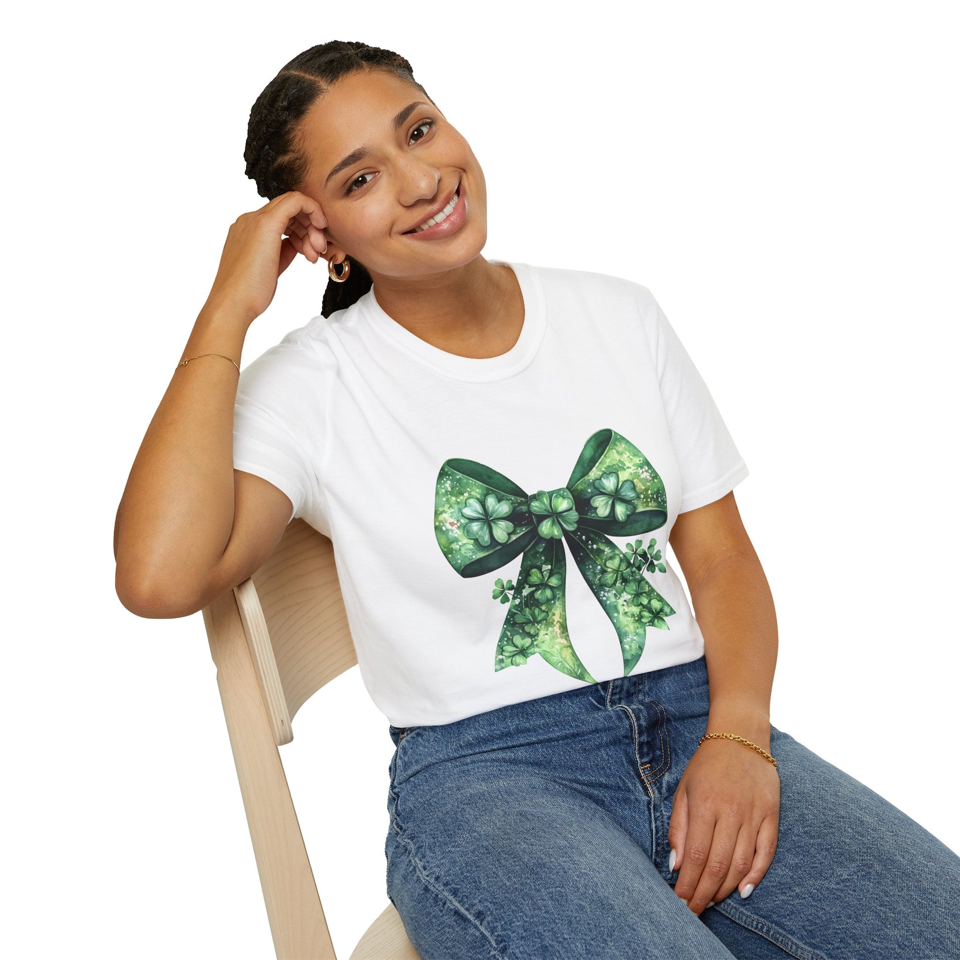 St. Patrick's Day Bow T-Shirt, Unisex Shirt, Green Bow Tee, Casual Wear, Gift for Him/Her, Holiday Apparel